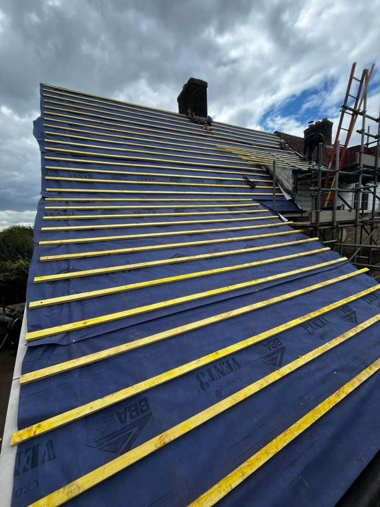 new roof being installed